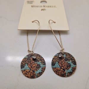 Cost Plus World Market Floral Earrings with Gold Accents